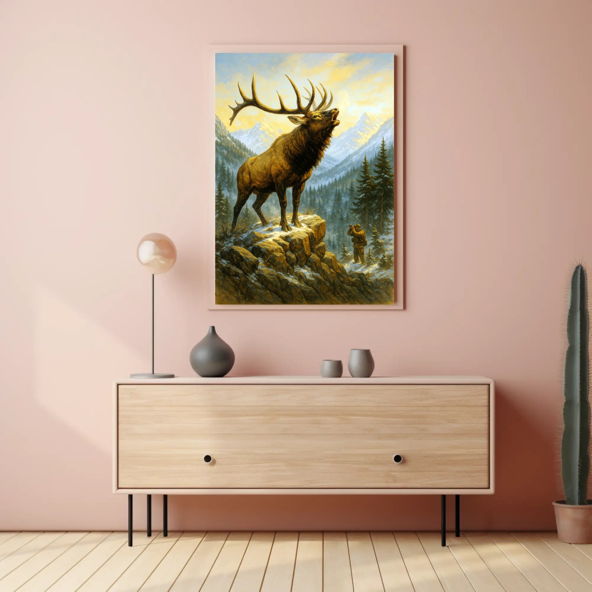 Majestic Elk in the Mountains Poster PosterGoat