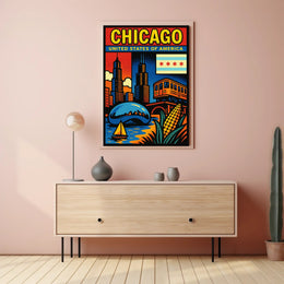 Vibrant Chicago Poster PosterGoat