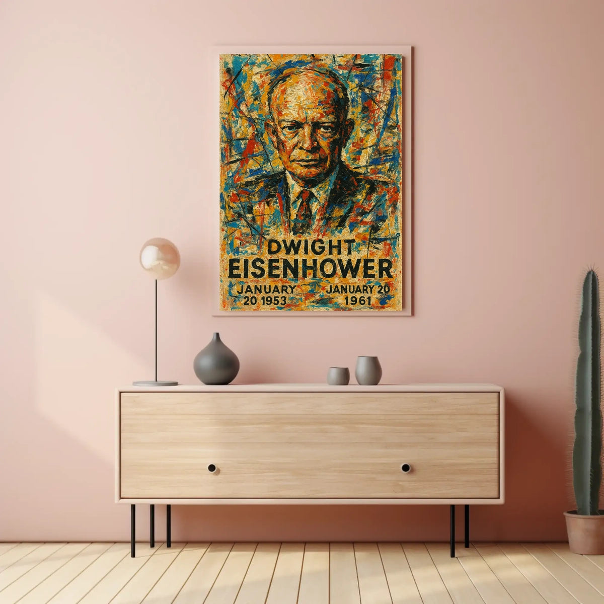 Eisenhower Abstract Portrait: Bold Patriotic Art Print