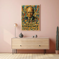 Eisenhower Abstract Portrait: Bold Patriotic Art Print