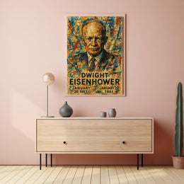 Eisenhower Abstract Portrait: Bold Patriotic Art Print