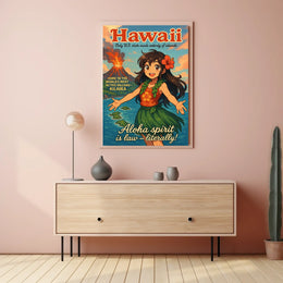 Hawaiian Paradise Anime Poster: Vibrant Island Adventure