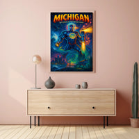 Michigan Superhero Adventure Poster - Cultural or Heritage Poster