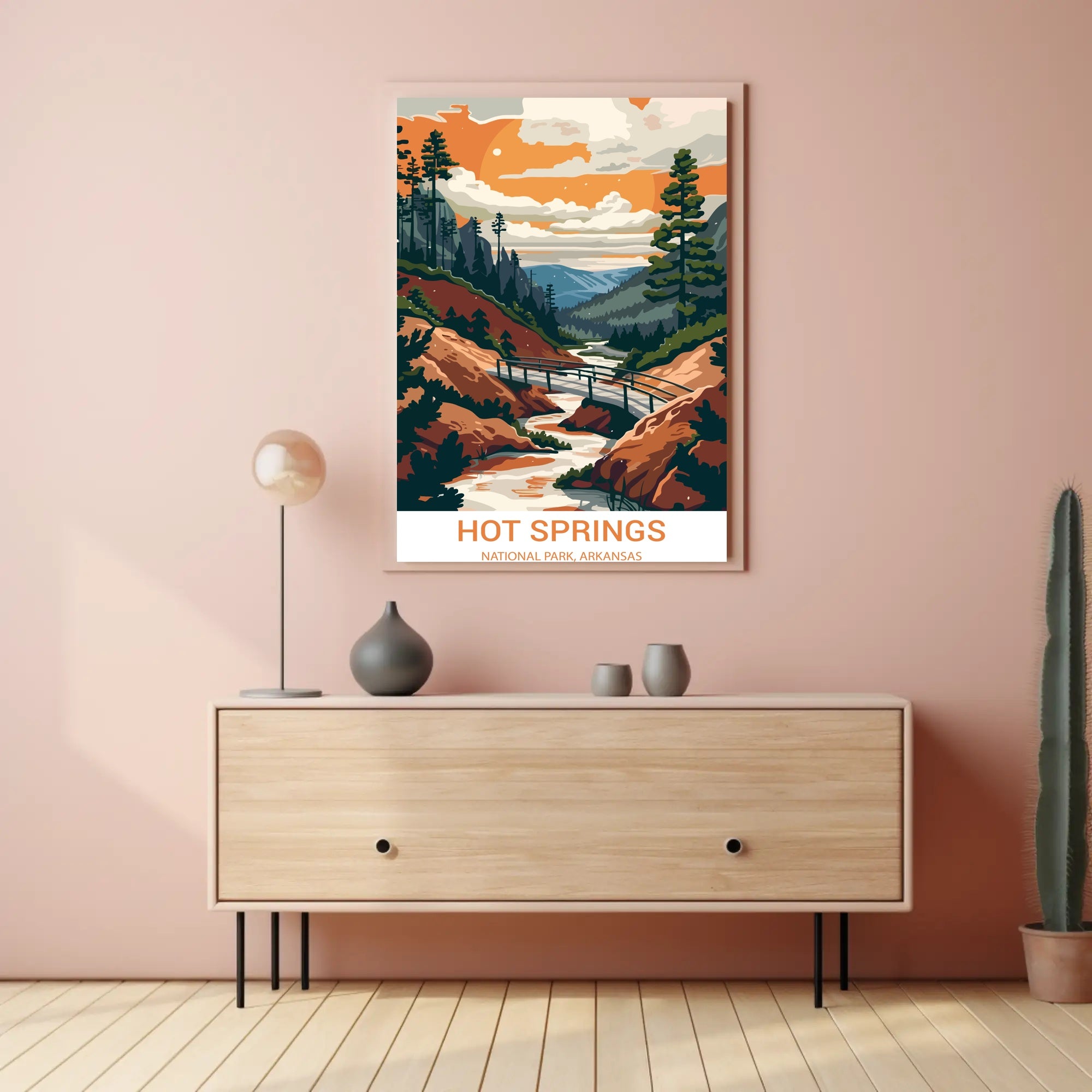 Hot Springs National Park Vintage Travel Poster
