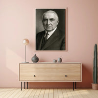 Formal Black and White Portrait: Historical or Presidential Poster