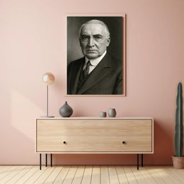 Formal Black and White Portrait: Historical or Presidential Poster
