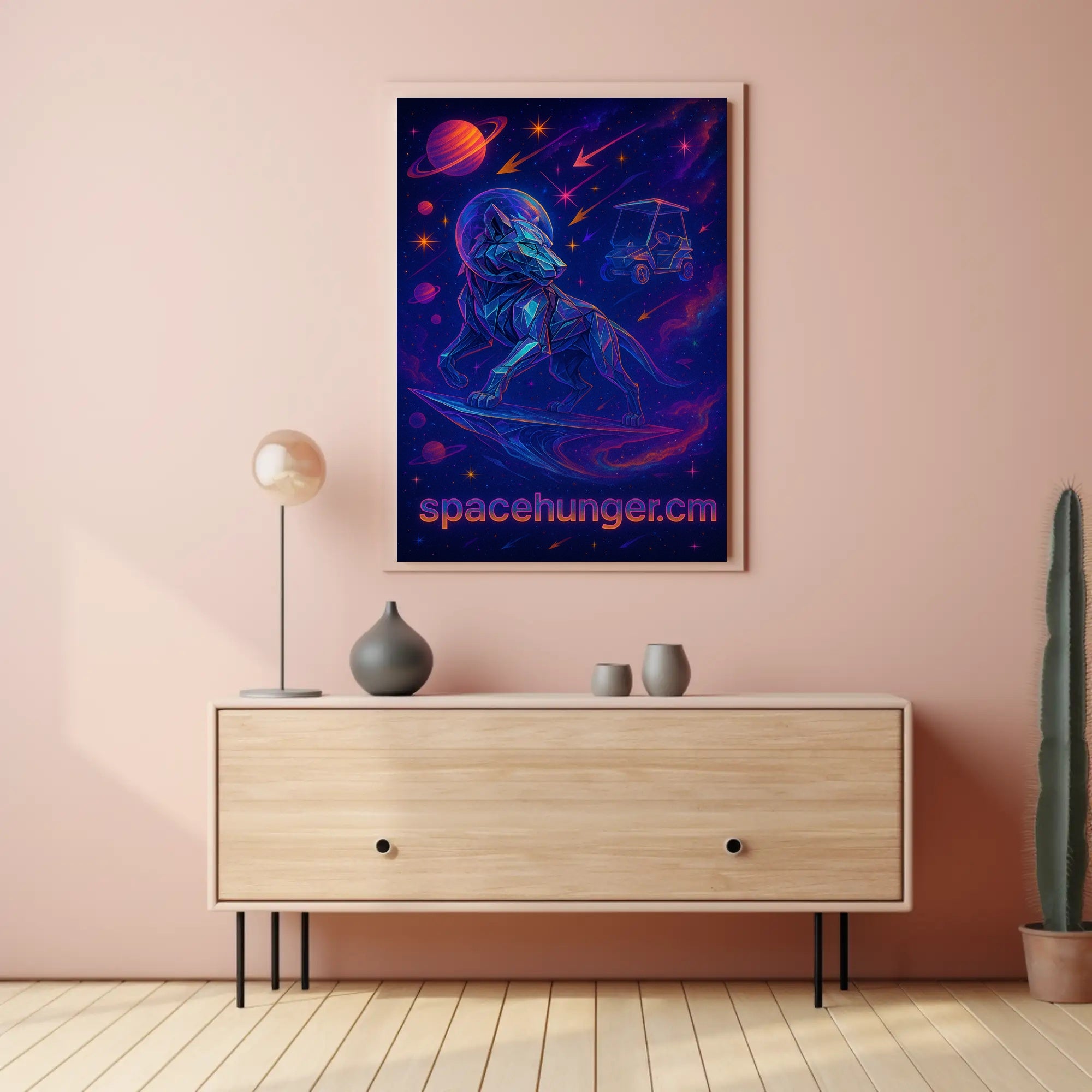 Futuristic Lion in Space Sci-Fi Poster
