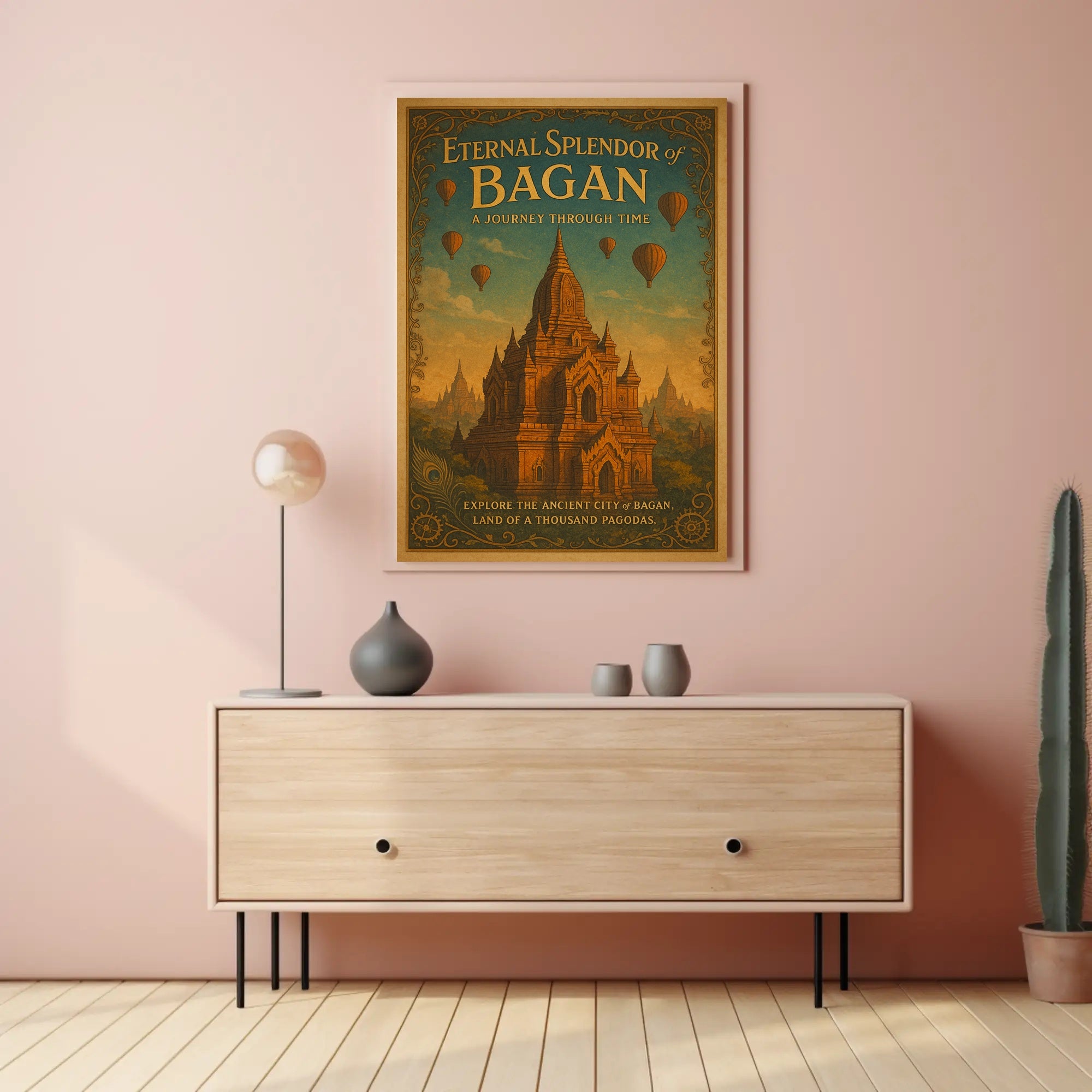 Bagan Vintage Travel Poster Wall Art Print