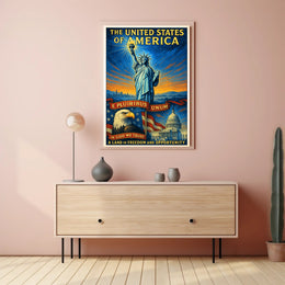 The United States of America Land of Freedom and Opportunity Poster PosterGoat