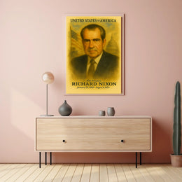 Richard Nixon 37th President of the United States Vintage Watercolor Poster