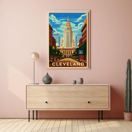 Iconic Cleveland Skyline Poster