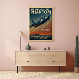 McDonnell FH-1 Phantom Vintage Aviation Poster