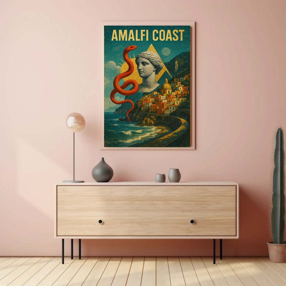 Amalfi Coast Artistic Impression Poster Wall Art Decor
