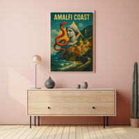 Amalfi Coast Artistic Impression Poster Wall Art Decor