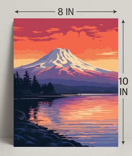 Tranquil Mountain Sunset Poster PosterGoat