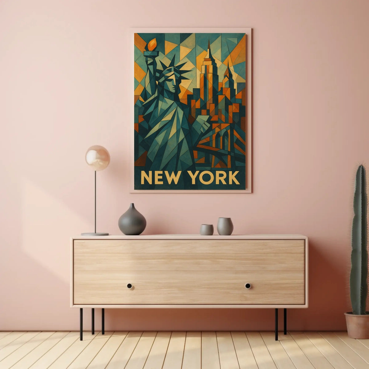 New York In Geometric Art Poster