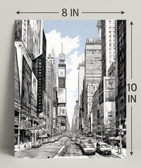 Urban Sketch Of Times Square Poster