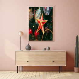 Festive Christmas Ornament Display Poster