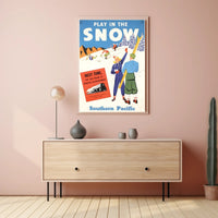Play in the Snow with Southern Pacific Poster PosterGoat