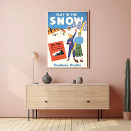 Play in the Snow with Southern Pacific Poster PosterGoat