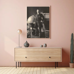 Theodore Roosevelt Library Globe Vintage Poster