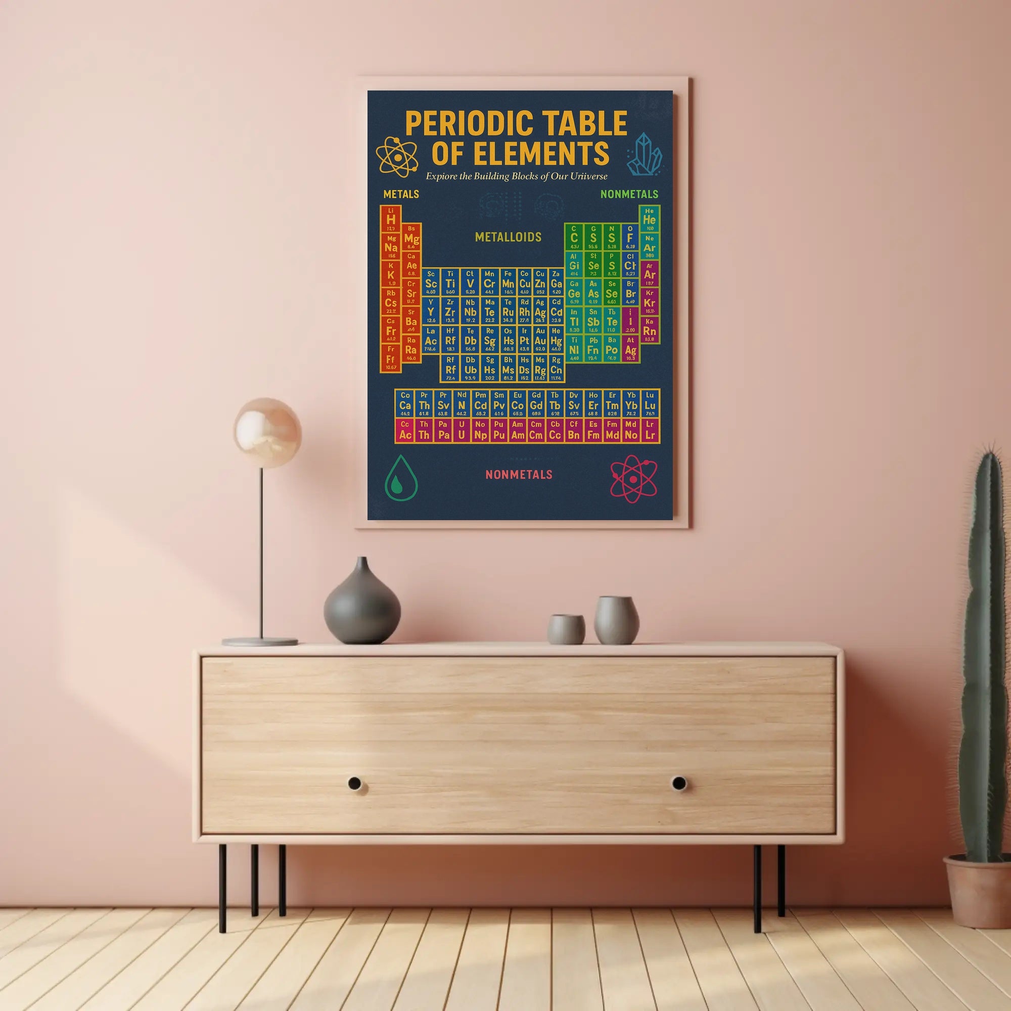 Periodic Table Poster: Educational Infographic Art