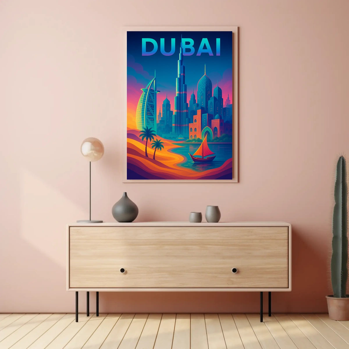 Dubai Dreamscape Skyline Poster For Travel Art Lovers Decor