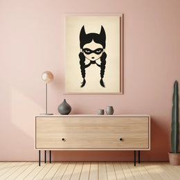 Mysterious Girl Stylized Illustration Braided Hair Poster