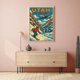 Fly to Utah Ski Resorts Poster