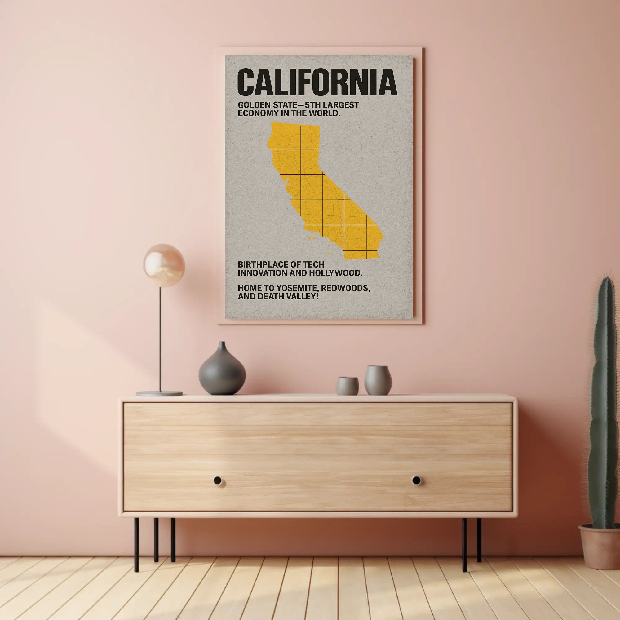 California Golden State Vintage Poster Print PosterGoat