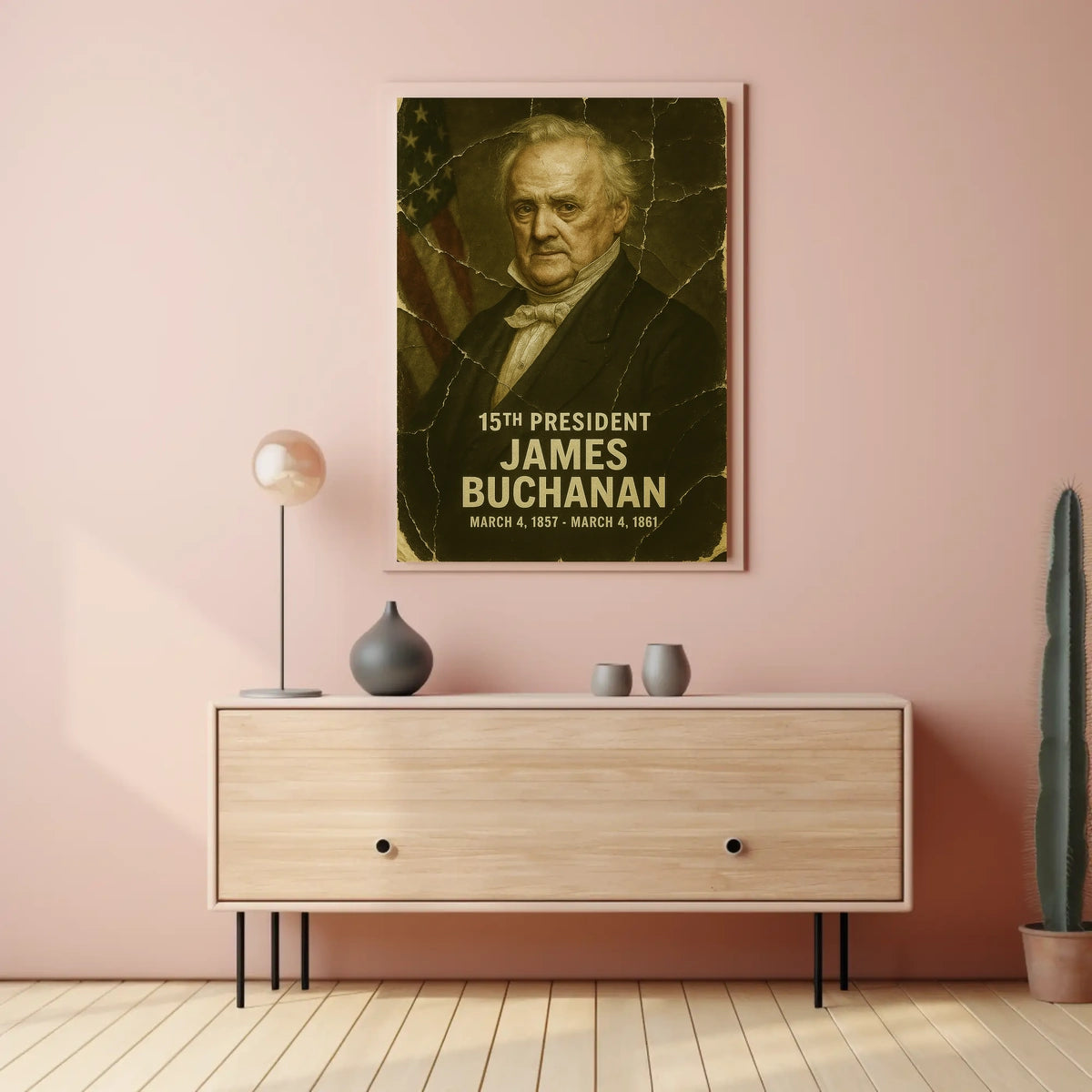 James Buchanan 15th President of the United States Damaged Photograph Poster