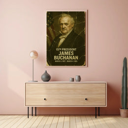 James Buchanan 15th President of the United States Damaged Photograph Poster