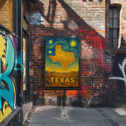 Texas Starry Night Poster