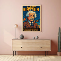 Einstein Revolutionary Science Vintage Scenic Wall Art Poster Inspiring Curiosity Science Lovers Poster