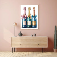 Celebration Bottles Elegant Wall Art Print