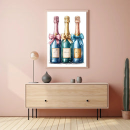 Celebration Bottles Elegant Wall Art Print