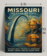 Missouri Gateway Arch Vintage Cultural or Heritage Poster