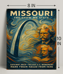 Missouri Gateway Arch Vintage Cultural or Heritage Poster
