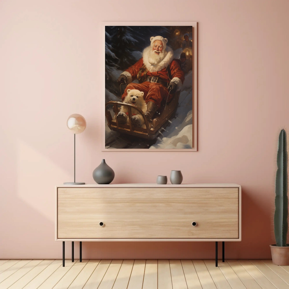 SantaS Joyful Sleigh Ride Poster