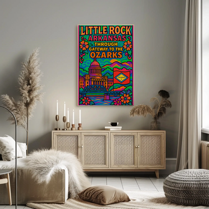 Little Rock Arkansas Ozarks Travel Poster