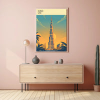 Dubai Skyline at Sunset Poster