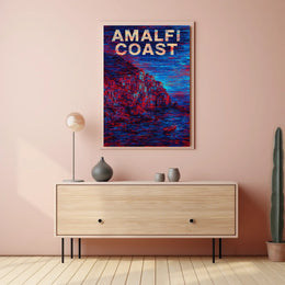 Amalfi Coast Poster Art Print for Coastal Home Decor