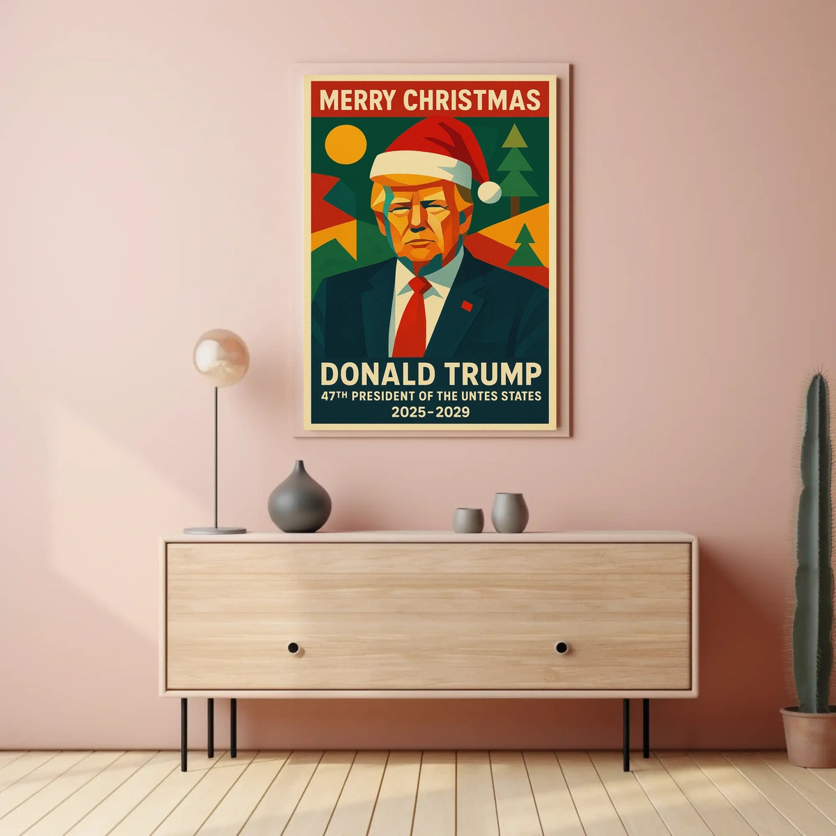 Festive Trump Christmas Poster Political or Pop Culture Poster