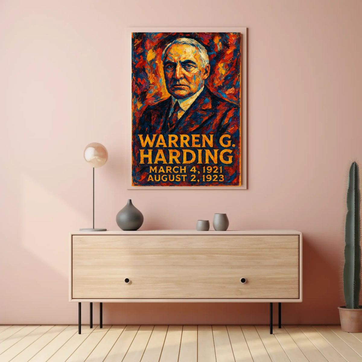 Warren G. Harding 29th President of the United States Glitch Hop Art Poster