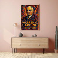 Warren G. Harding 29th President of the United States Glitch Hop Art Poster