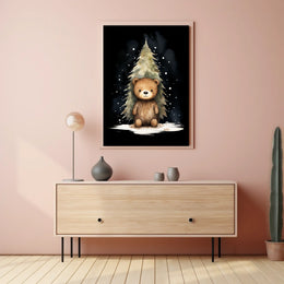 Cute Bear Winter Wonderland Watercolor Art Print