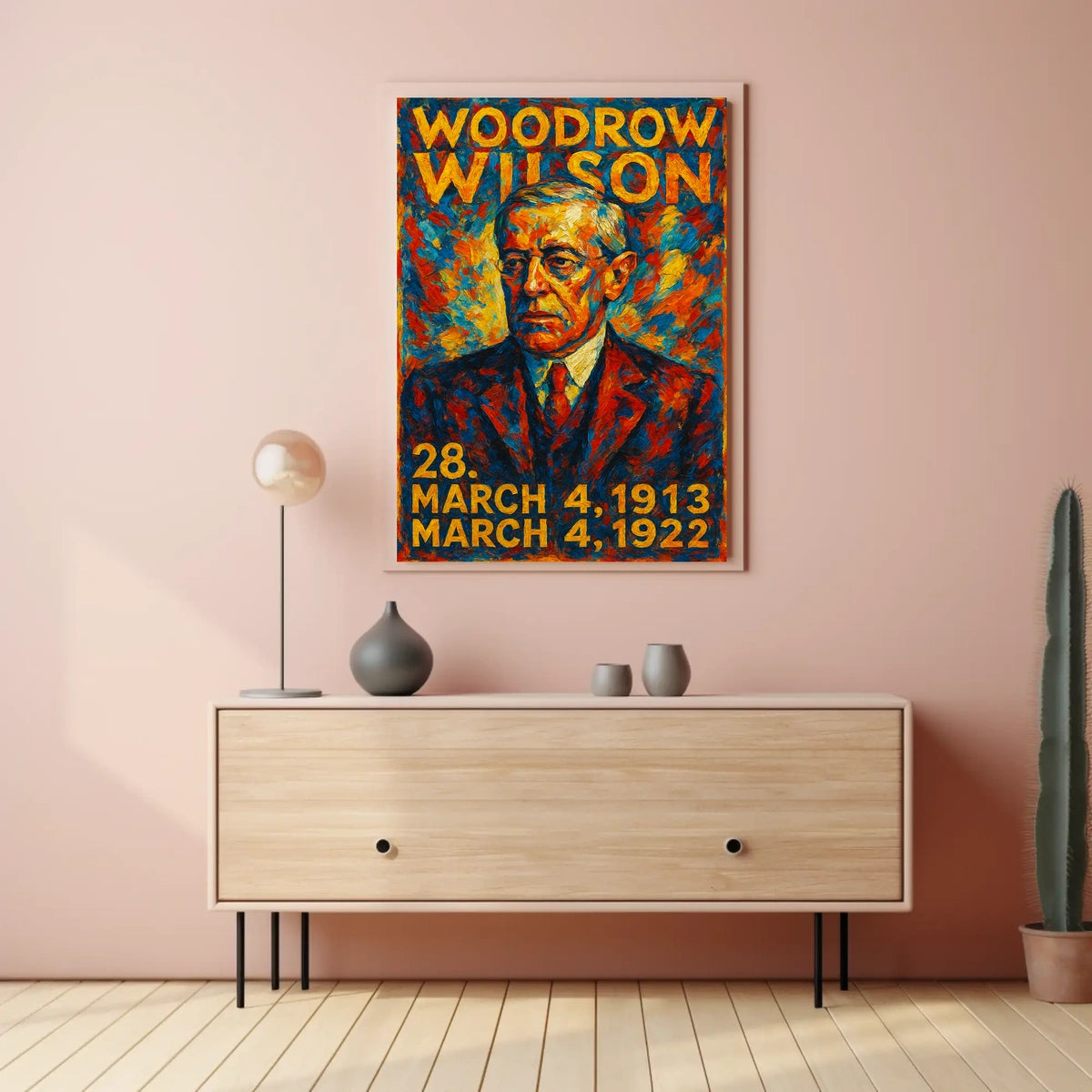 Woodrow Wilson 28th President of the United States Glitch Hop Art Poster