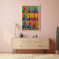 Pope Leo in Pop Art Style: Vibrant Religious Icon Poster