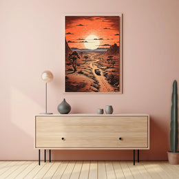 Desert Journey at Sunrise Travel Poster