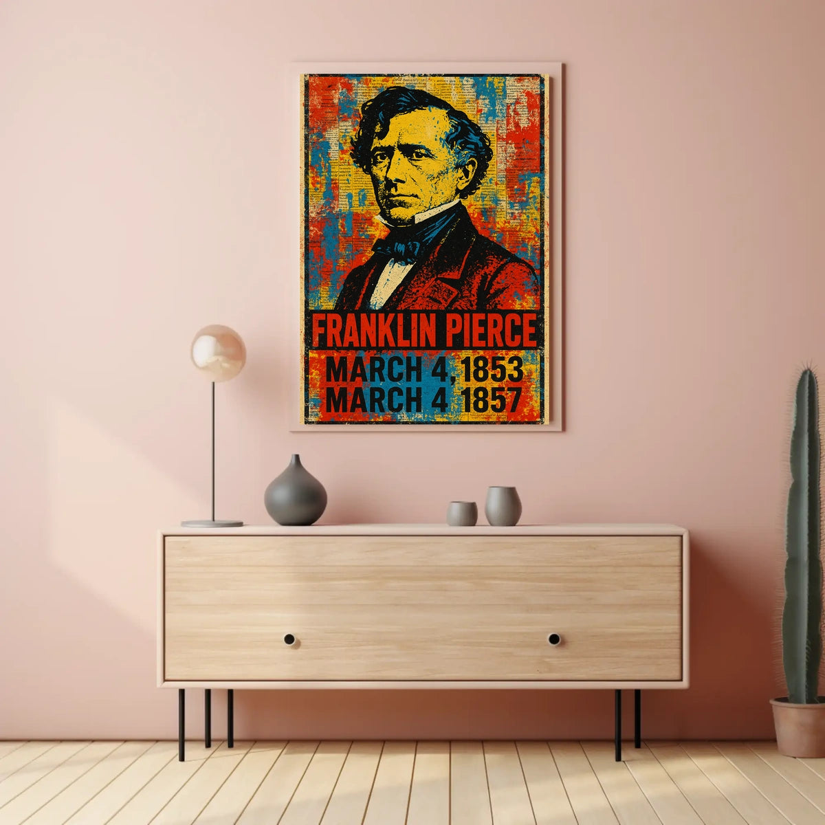 Franklin Pierce 14th President of the United States Street Art Mashup Poster